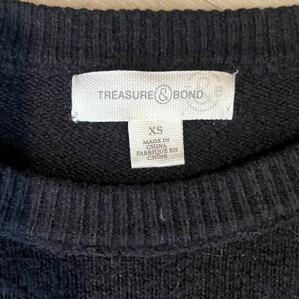 Treasure & Bond Women's Soft Black Sweater XS Oversized - Picture 4 of 4
